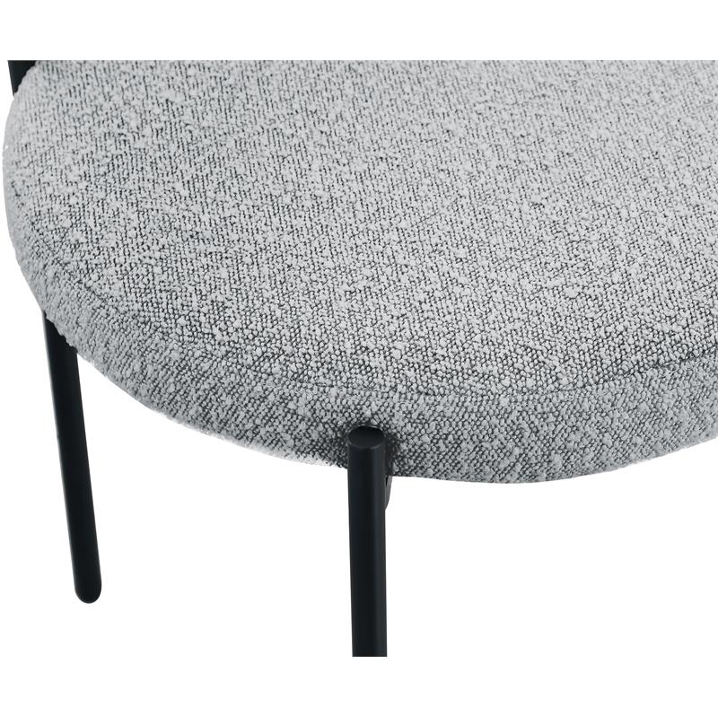 Meridian Furniture Beacon Grey Boucle Fabric Dining Chair
