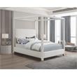 Meridian Furniture Emerson Cream Linen Textured Fabric King Bed