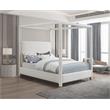 Meridian Furniture Emerson Cream Linen Textured Fabric Queen Bed
