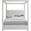 Meridian Furniture Emerson Cream Linen Textured Fabric Queen Bed