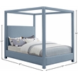 Meridian Furniture Emerson Sky Blue Linen Textured Fabric Queen Bed