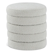 Meridian Furniture Aphia Cream Boucle Fabric Ottoman/Stool