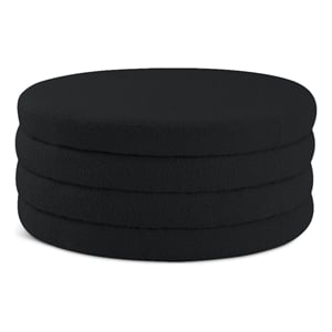 Meridian Furniture Aphia Black Boucle Fabric Ottoman/Coffee Table