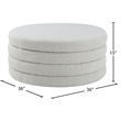 Meridian Furniture Aphia Cream Boucle Fabric Ottoman/Coffee Table