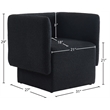 Meridian Furniture Vera Black Boucle Fabric Accent Chair