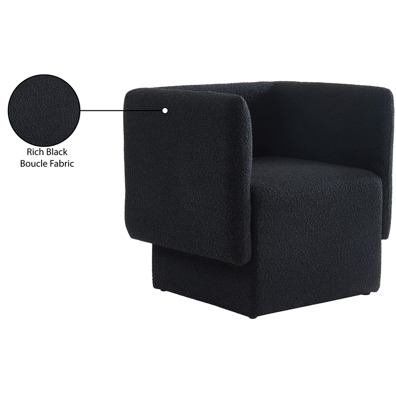 Meridian Furniture Vera Black Boucle Fabric Accent Chair