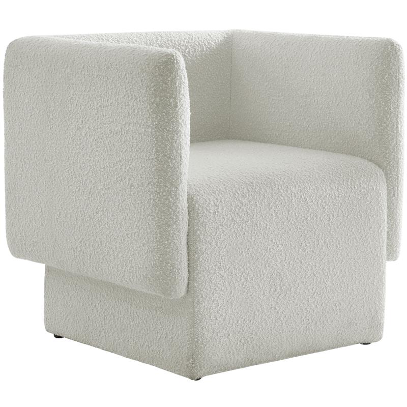 Meridian Furniture Vera Cream Boucle Fabric Accent Chair