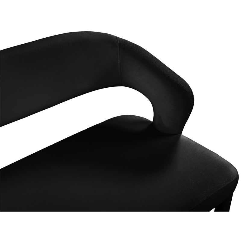 Meridian Furniture Destiny Black Velvet Bench