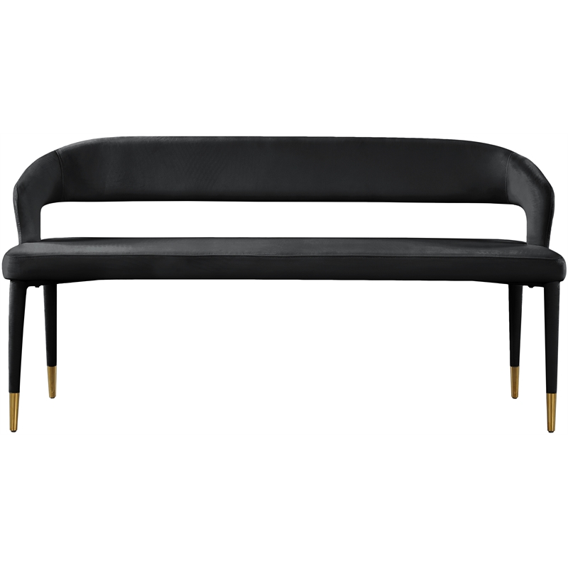 Meridian Furniture Destiny Black Velvet Bench