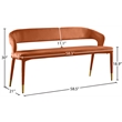 Meridian Furniture Destiny Cognac Velvet Bench