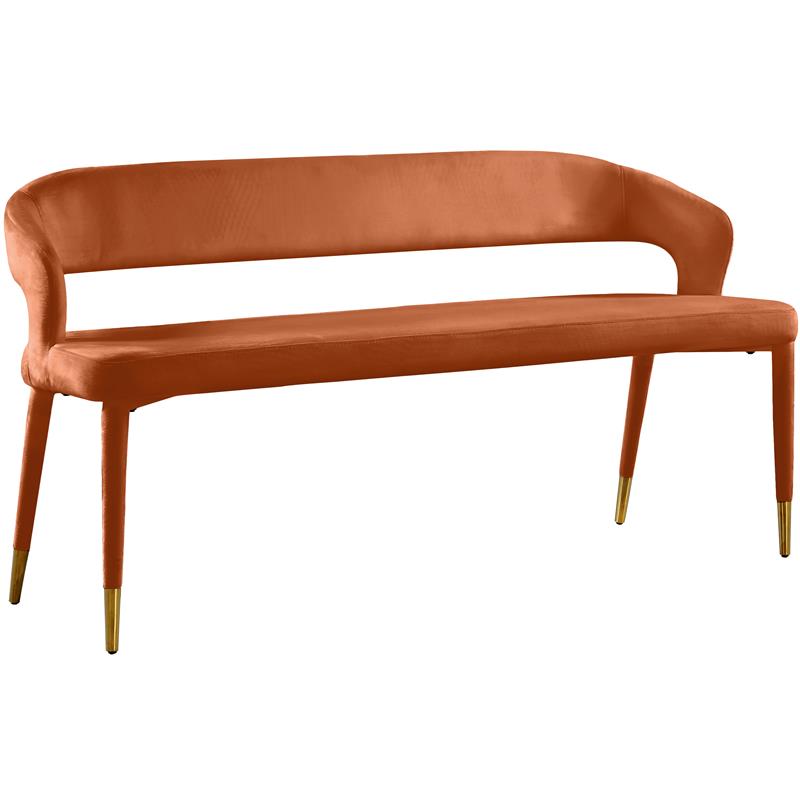 Meridian Furniture Destiny Cognac Velvet Bench
