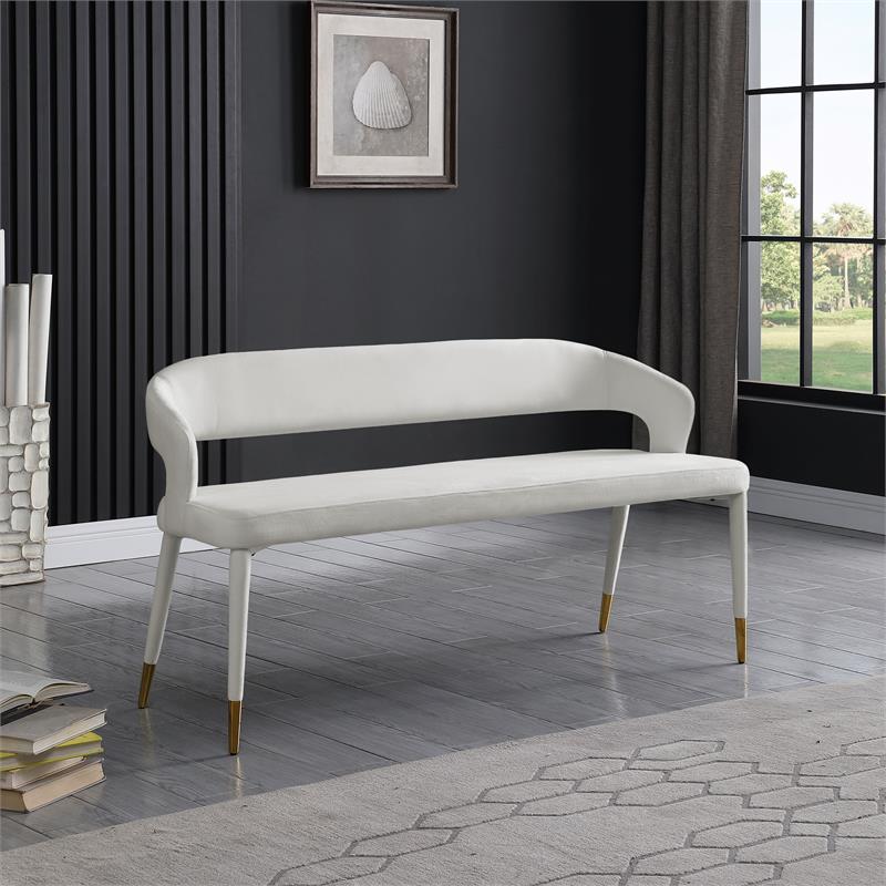 Meridian Furniture Destiny Cream Velvet Bench