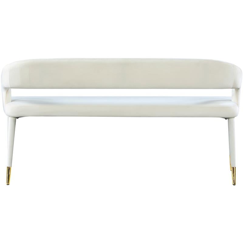Meridian Furniture Destiny Cream Velvet Bench