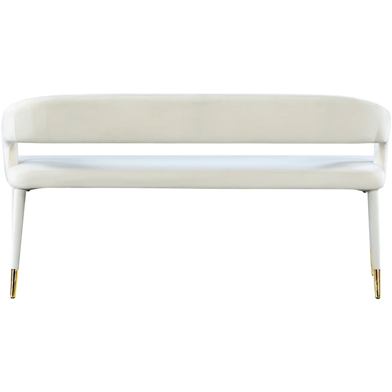 Meridian Furniture Destiny Cream Velvet Bench