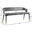 Meridian Furniture Destiny Grey Velvet Bench