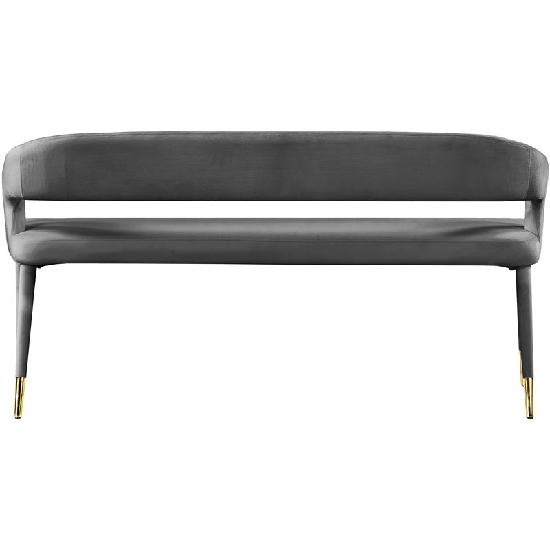 Meridian Furniture Destiny Grey Velvet Bench