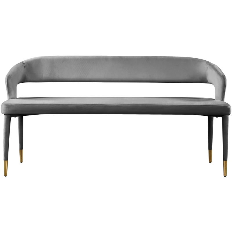 Meridian Furniture Destiny Grey Velvet Bench