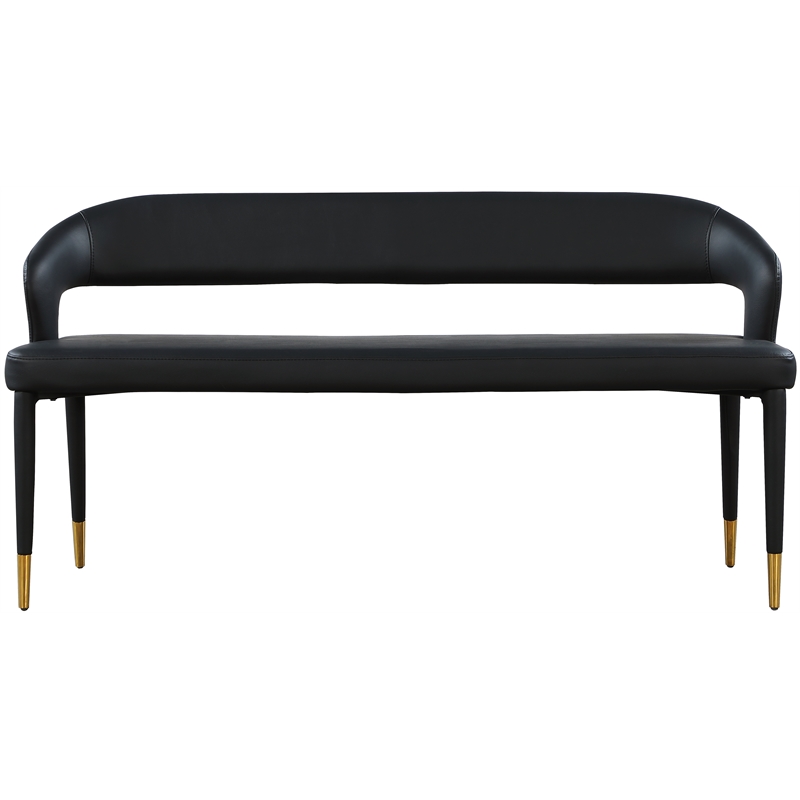 Meridian Furniture Destiny Black Vegan Leather Bench