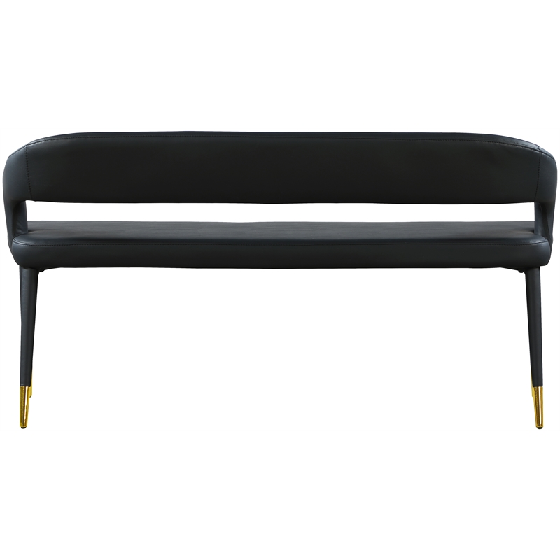 Meridian Furniture Destiny Black Vegan Leather Bench