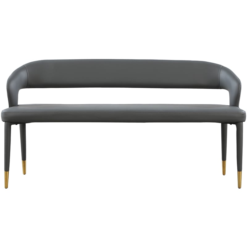 Meridian Furniture Destiny Grey Vegan Leather Bench