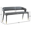 Meridian Furniture Destiny Grey Vegan Leather Bench
