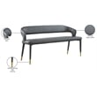Meridian Furniture Destiny Grey Vegan Leather Bench