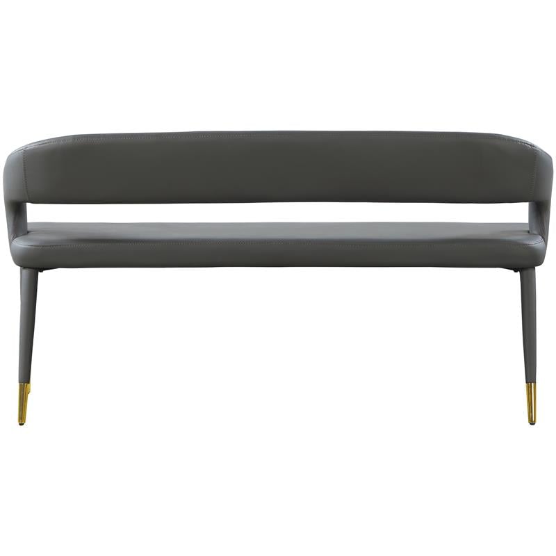 Meridian Furniture Destiny Grey Vegan Leather Bench