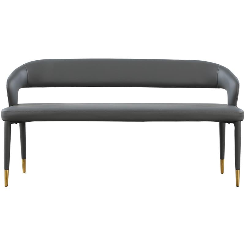 Meridian Furniture Destiny Grey Vegan Leather Bench