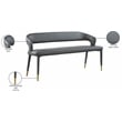 Meridian Furniture Destiny Grey Vegan Leather Bench