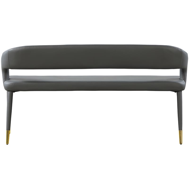 Meridian Furniture Destiny Grey Vegan Leather Bench