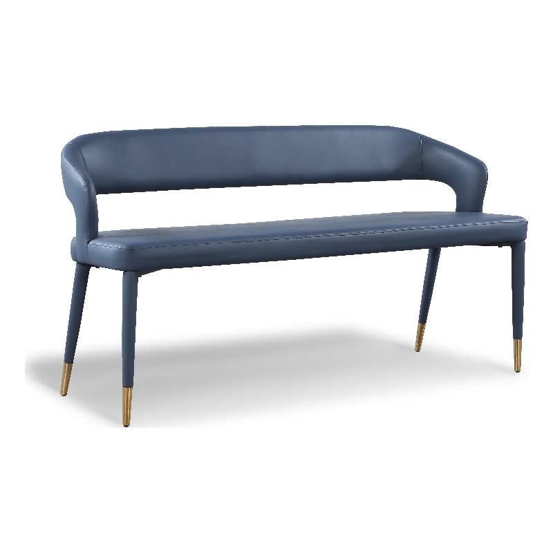 Meridian Furniture Destiny Navy Vegan Leather Bench