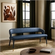 Meridian Furniture Destiny Navy Vegan Leather Bench