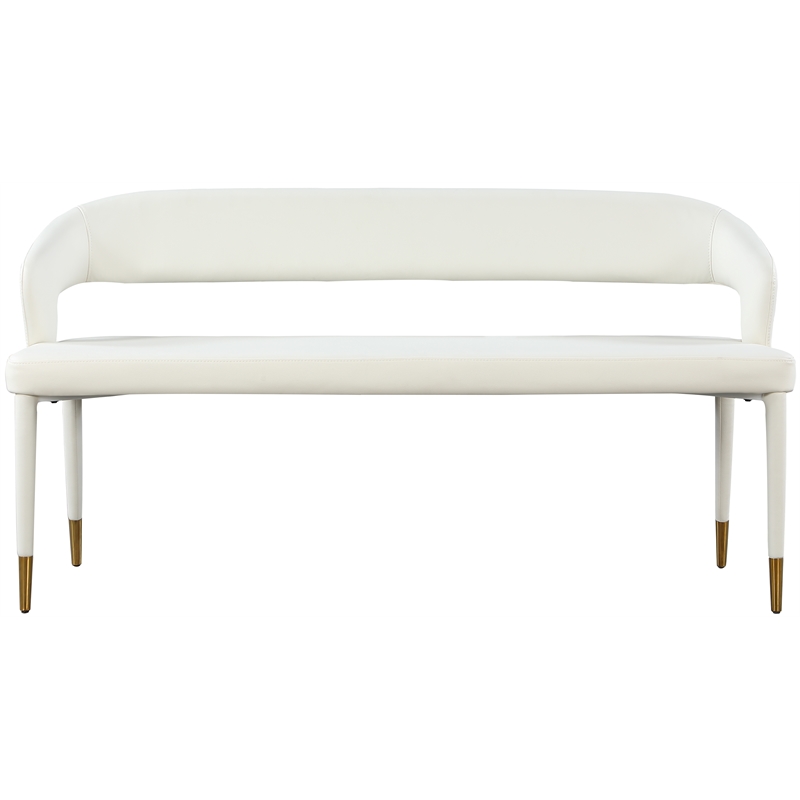Meridian Furniture Destiny White Vegan Leather Bench