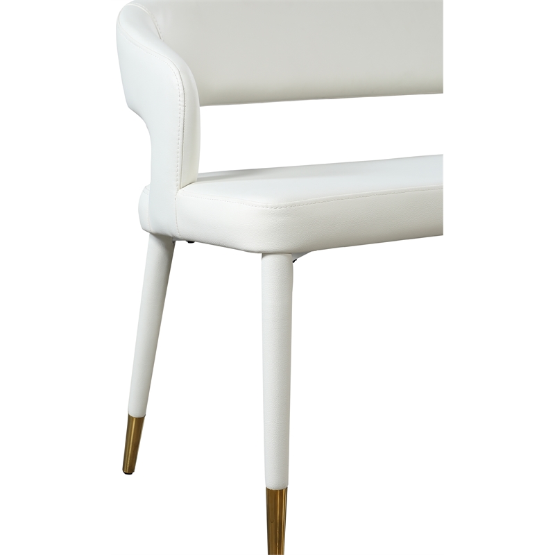 Meridian Furniture Destiny White Vegan Leather Bench