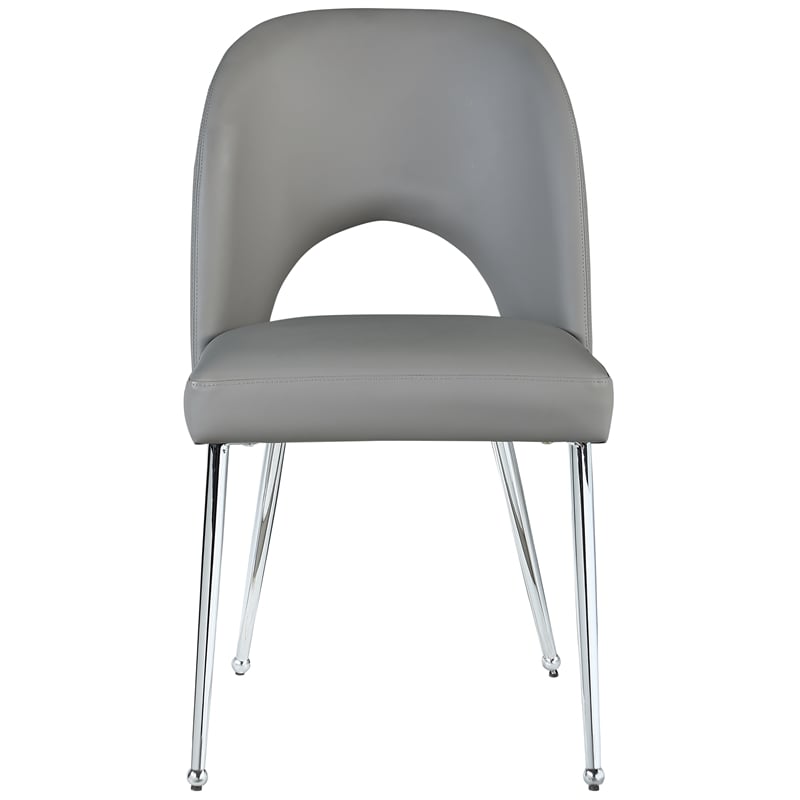 Meridian Furniture Logan Grey Vegan Leather Dining Chair