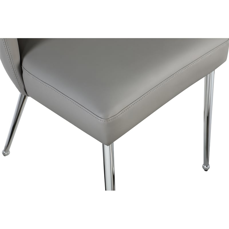 Meridian Furniture Logan Grey Vegan Leather Dining Chair