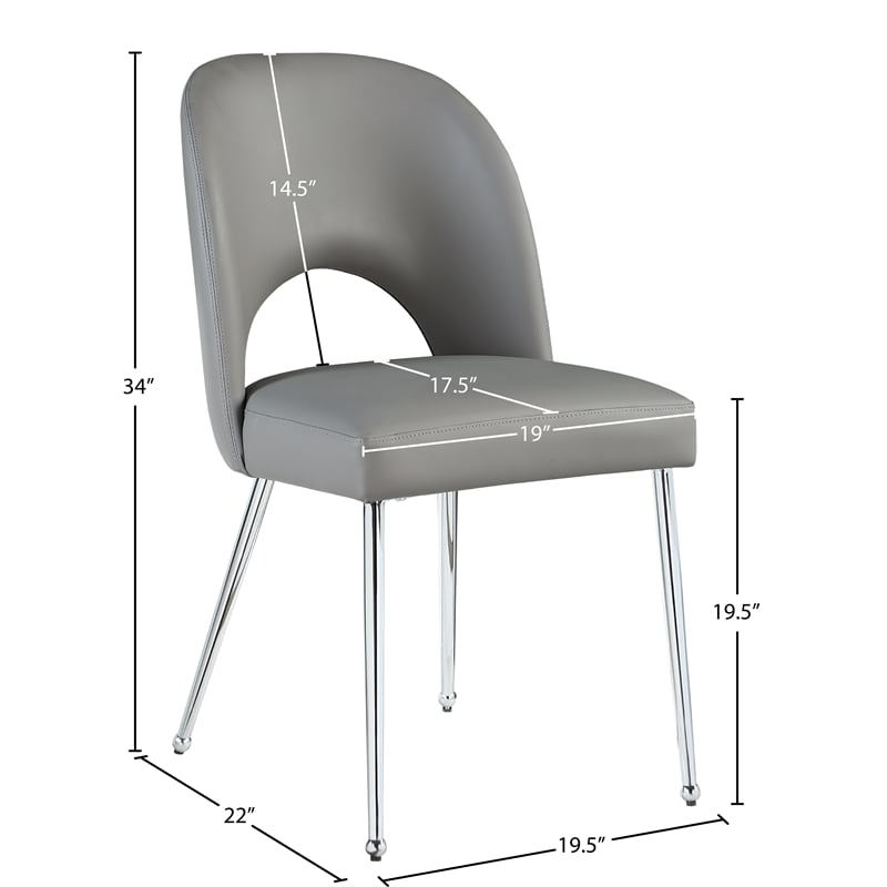 Meridian Furniture Logan Grey Vegan Leather Dining Chair
