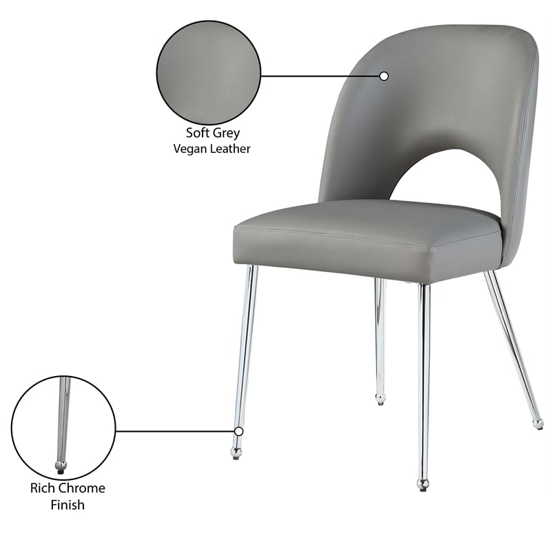 Meridian Furniture Logan Grey Vegan Leather Dining Chair