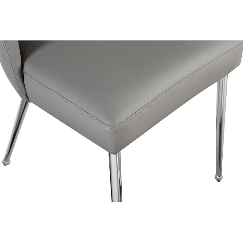 Meridian Furniture Logan Grey Vegan Leather Dining Chair