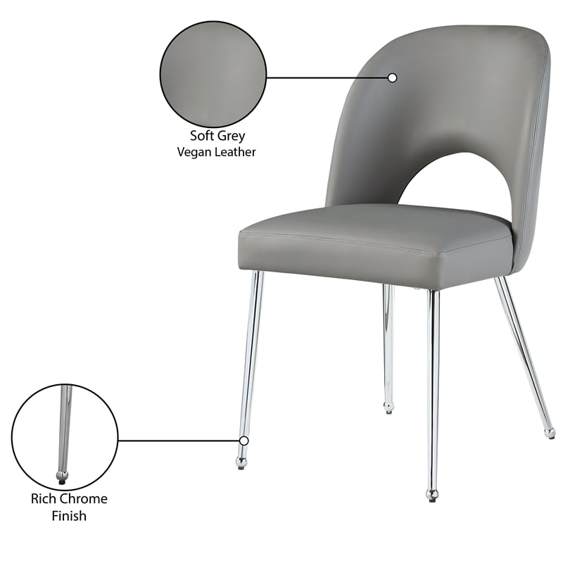 Meridian Furniture Logan Grey Vegan Leather Dining Chair