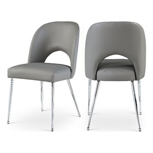Meridian Furniture Logan Grey Vegan Leather Dining Chair