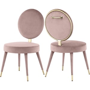 Meridian Furniture Brandy Pink Velvet Dining Chair