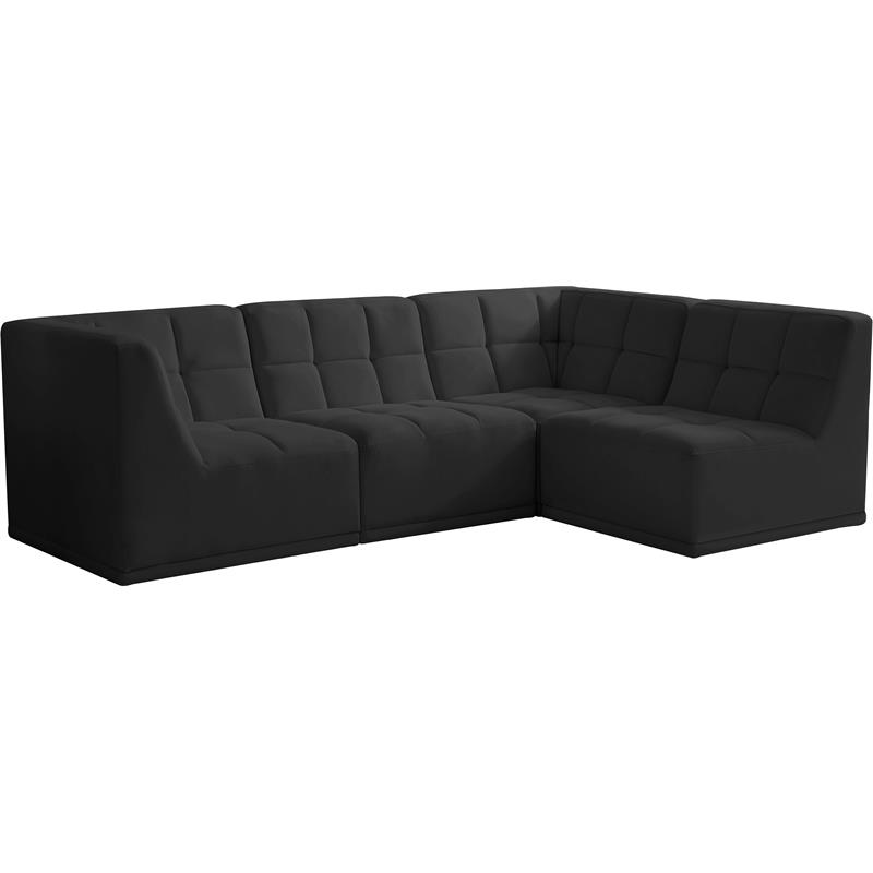Black/4-Piece: 2 Corner, 2 Armless