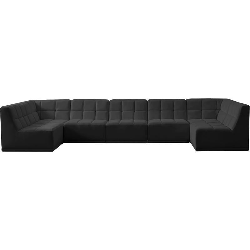 Meridian Furniture Relax Black Velvet Modular Sectional