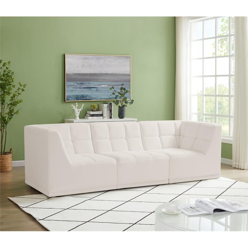 Meridian Furniture Relax Cream Velvet Modular Sofa