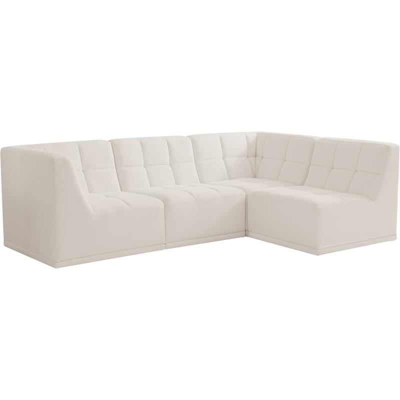 Cream/4-Piece: 2 Corner, 2 Armless