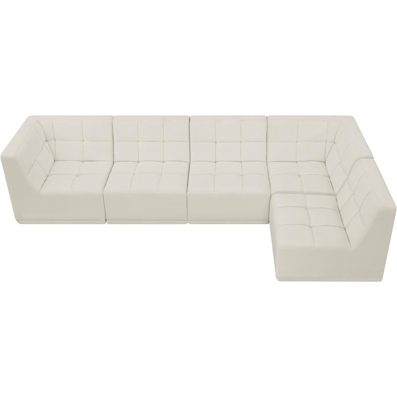 Meridian Furniture Relax Cream Velvet Modular Sectional