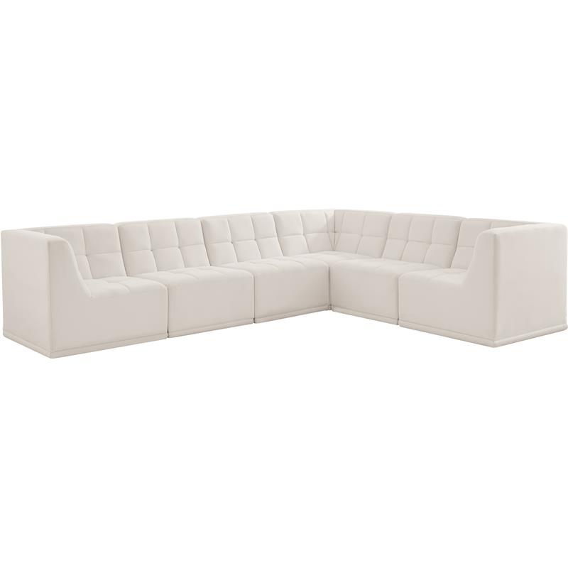 Meridian Furniture Relax Cream Velvet Modular Sectional