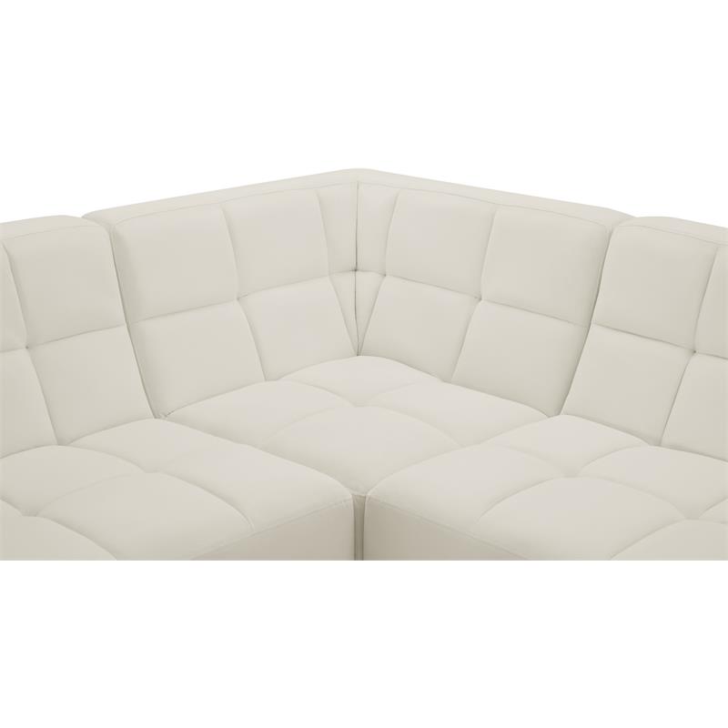 meridian furniture relax cream velvet modular sectional