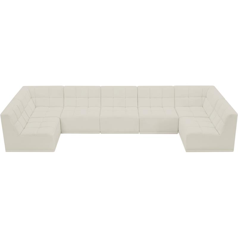 Meridian Furniture Relax Cream Velvet Modular Sectional